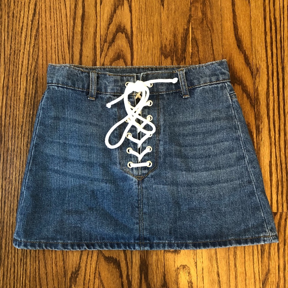Lace-up denim skirt from Forever 21